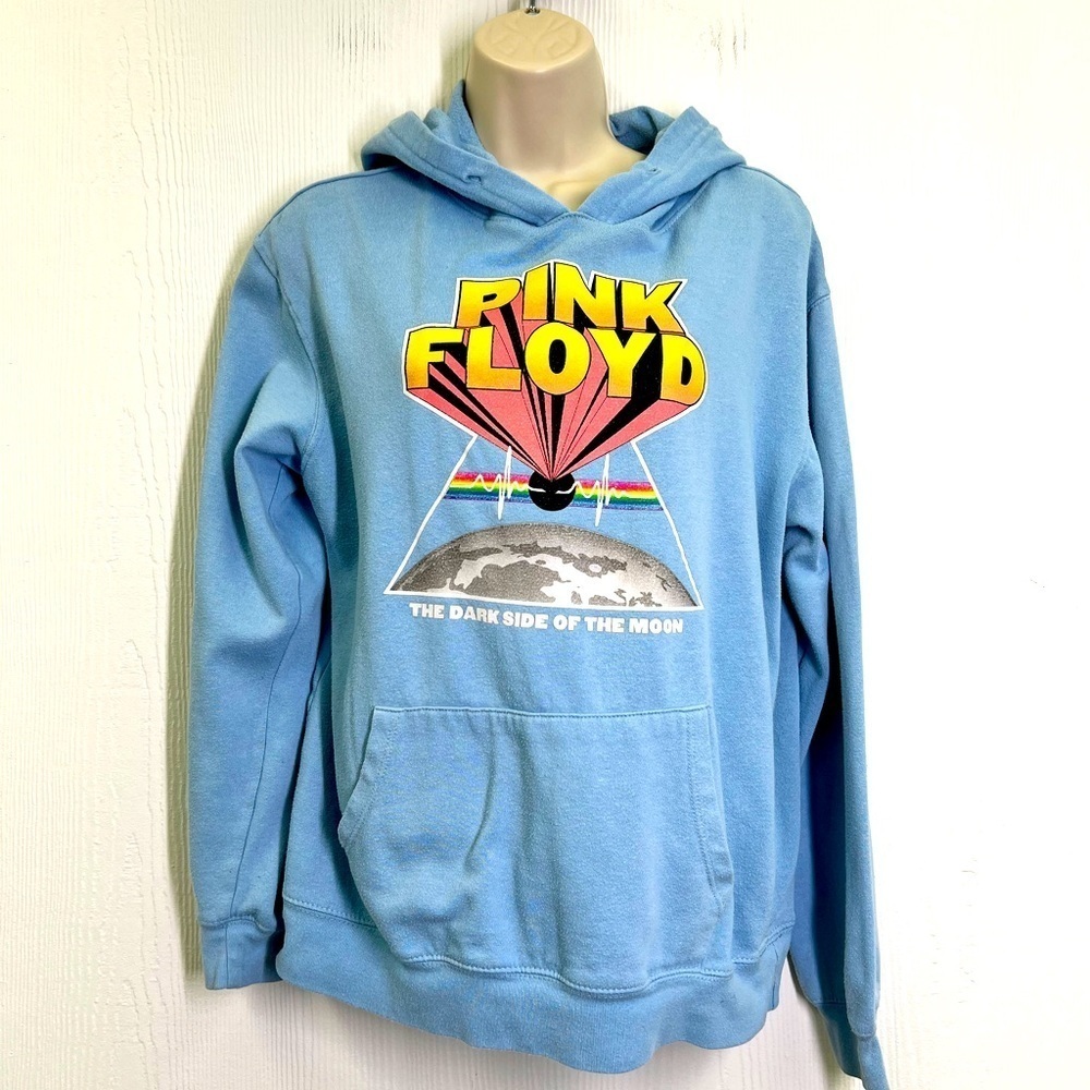 Pink Floyd - The Dark Side Of The Moon Graphic Baby Blue Hoodie Size Large